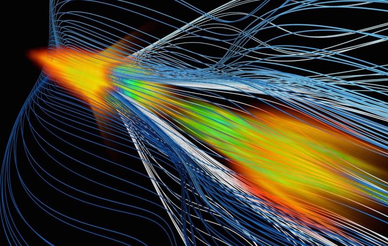 video stillframe of plasma wakefield acceleration with positrons