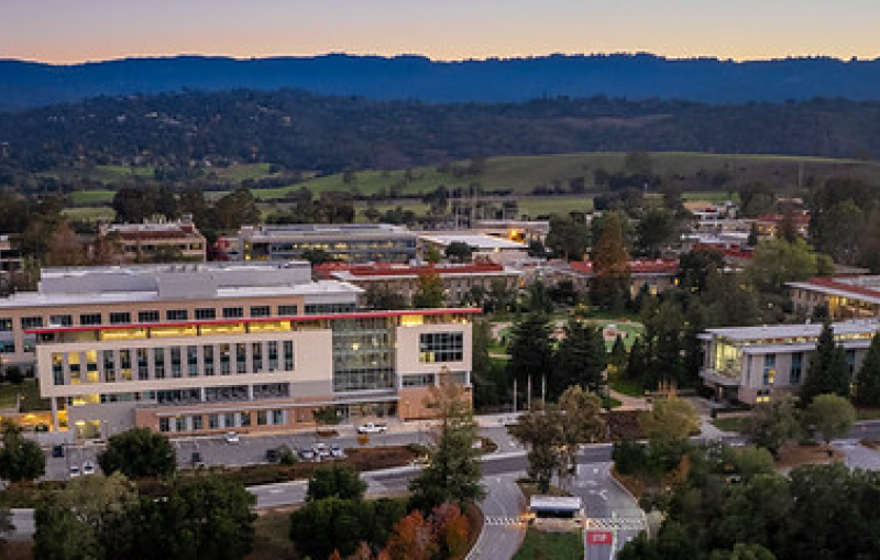 Overhead photograph of SLAC entrance