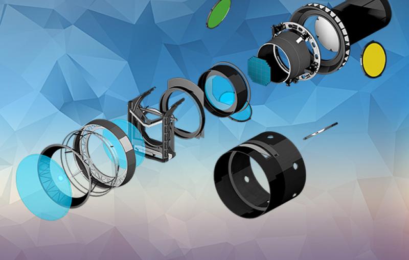 Diagram of Legacy Survey of Space and Time (LSST) camera lenses and filters