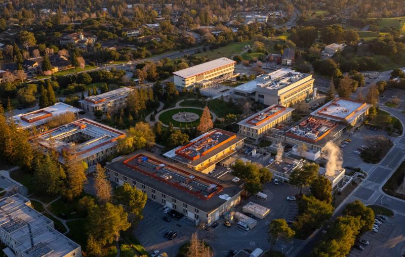 Aerial view of SLAC National Accelerator Laboratory