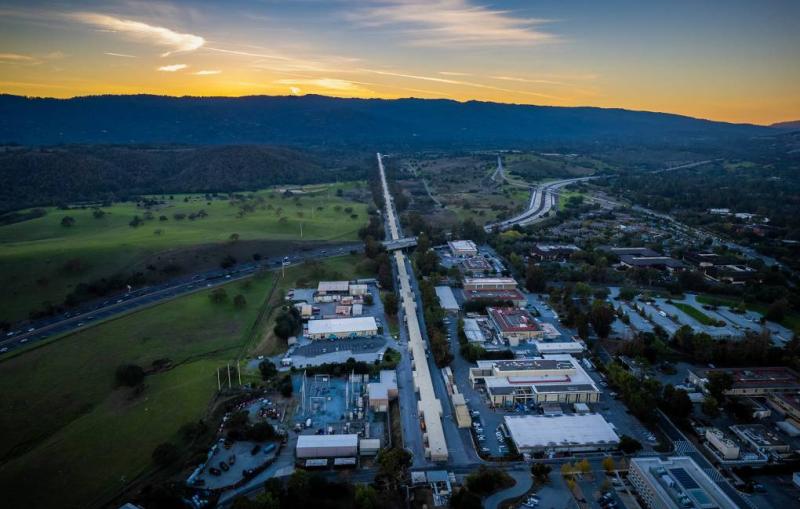 Aerial view of Linac at SLAC National Accelerator Laboratory