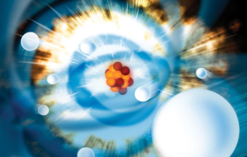 This illustration shows how the first experiment at SLAC's Linac Coherent Light Source X-ray laser stripped away electrons from neon atoms. (SLAC National Accelerator Laboratory)