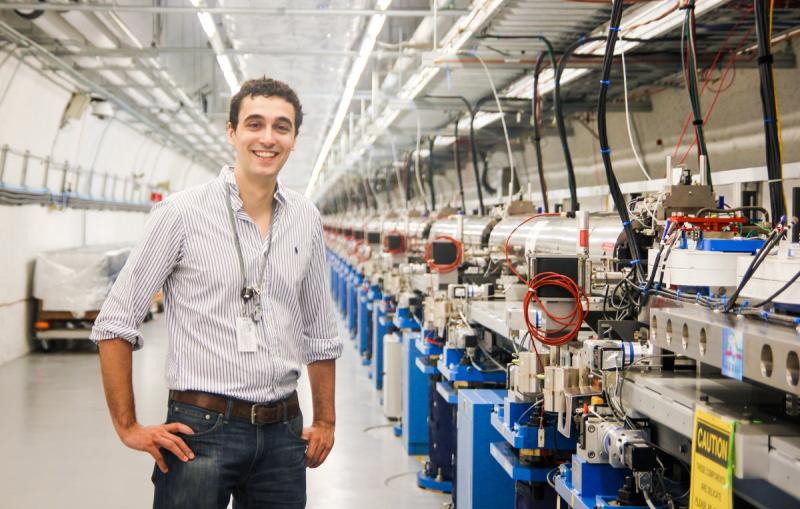 SLAC accelerator physicist Agostino Marinelli in the LCLS Undulator Hall