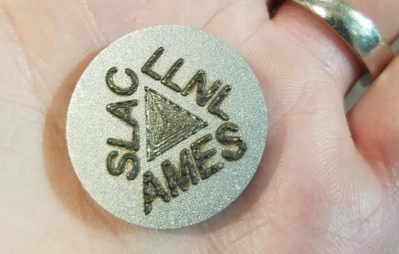 A metal 3-D printed sample.