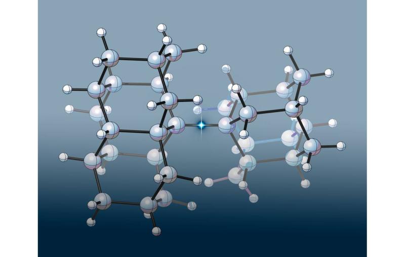 Representation of the longest carbon-carbon bond ever seen in an alkane