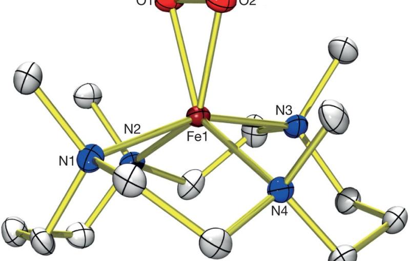 Ball-and-stick model of an X-ray crystal structure