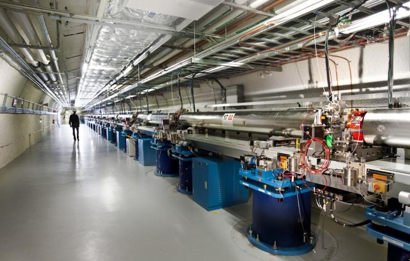 Photo - Perspective shot of underground LCLS UndPerspective shot of underground LCLS Undulator Hall at SLAC