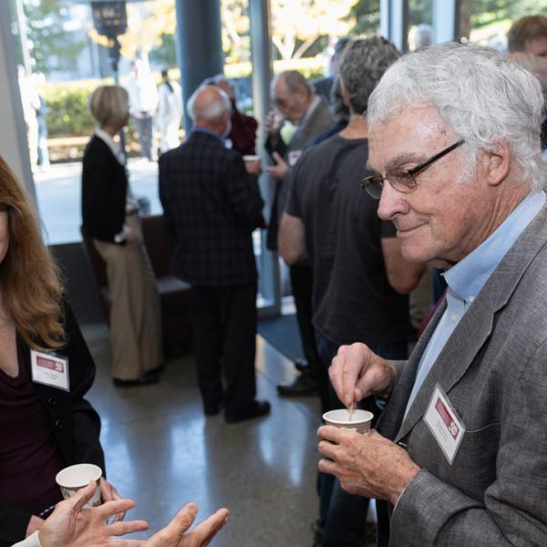 Among the celebrants was also Michael Riordan (at right), a physicist and historian of physics