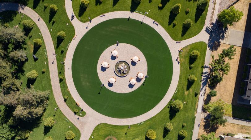 Top down view of the main quad