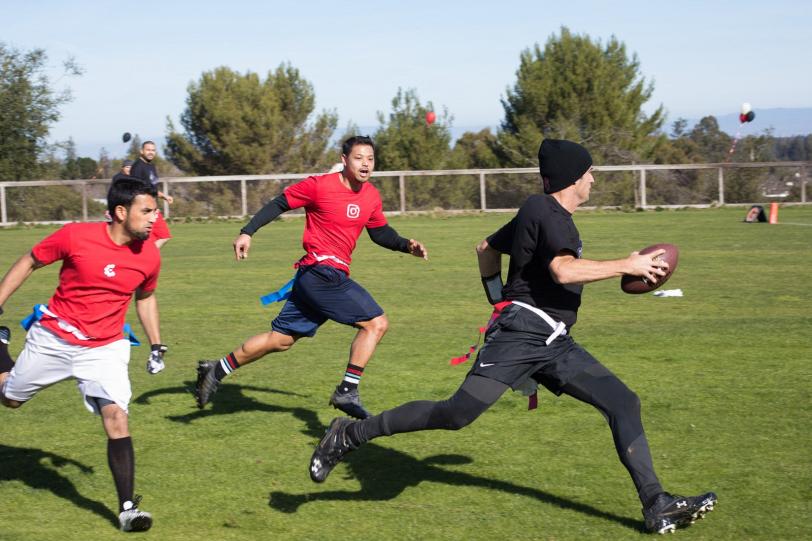 Erick Schlimmer running on football field