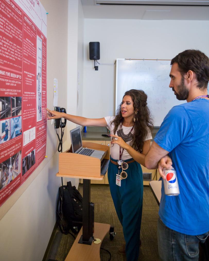 LCLS intern Meriame Berboucha at a poster session