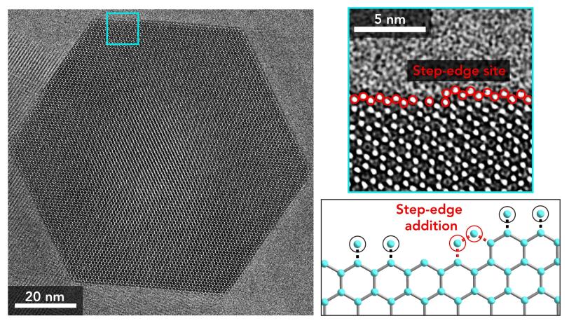 Image showing jagged edge where a MOF particle grows 