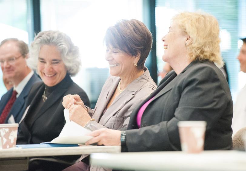 Persis Drell sharing a laugh with Congresswomen Eshoo and Lofgren