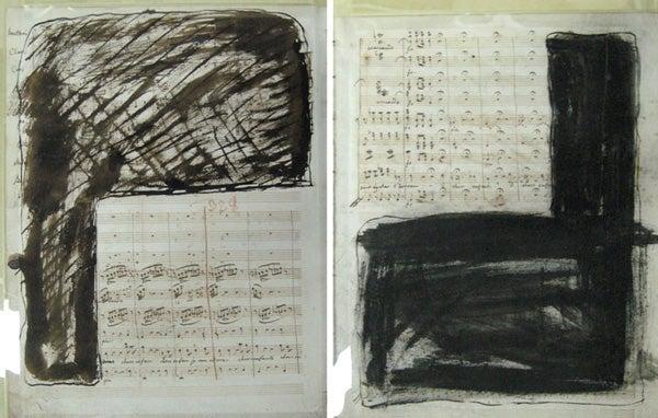 Image - Thick smudges black out parts of an aria from Luigi Cherubini's 1797 opera "Medee." (Courtesy Uwe Bergmann)