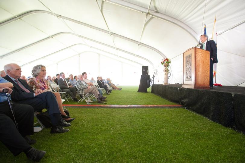 Secretary Chu speaking at SLAC 50th Celebration Ceremony