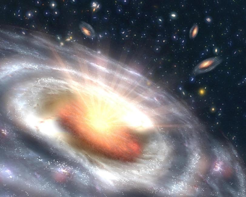 Artist's conception of a quasar (Credit: NASA/JPL-Caltech.)