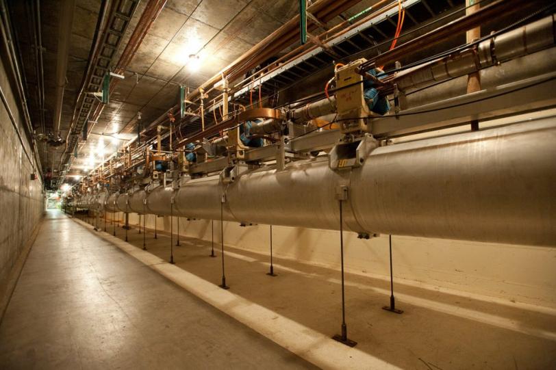 Photo - Linear accelerator tunnel at SLAC. (SLAC Multimedia Communications)