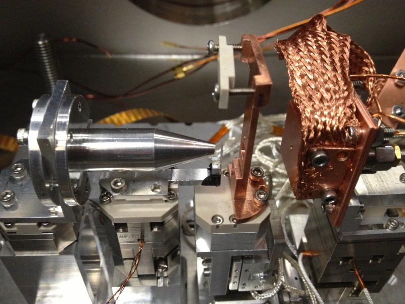 Image - This photo shows a microscope setup inside a vacuum chamber at SLAC’s SSRL. (SLAC National Accelerator Laboratory) 