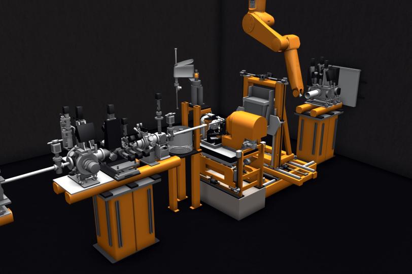 Image - A computerized rendering showing planned instrumentation for the MFX experimental station. (SLAC National Accelerator Laboratory)