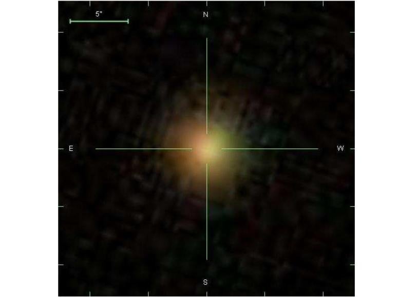 Galaxy probably hosting twin active galactic nuclei (Image courtesy Brian Gerke and Greg Madejski, KIPAC.)