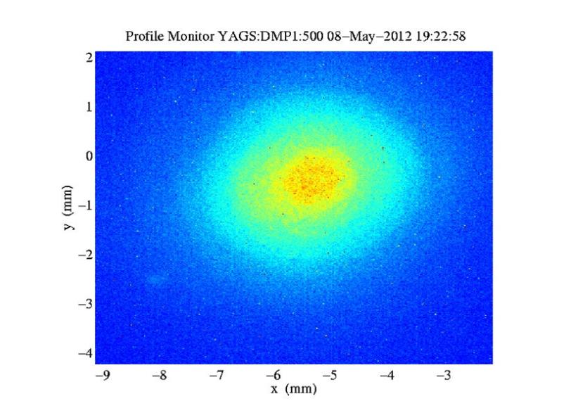 X-ray beam generated in a successful low-energy test at LCLS