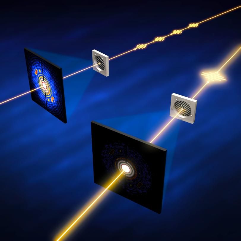 Illustration of an LCLS experiment in which a sample seemed to disapper