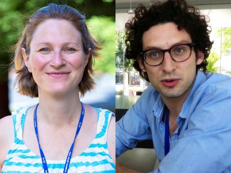 Tais Gorkhover and Michael Kagan, the 2016 Panofsky Fellows at SLAC 