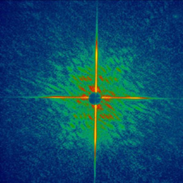 Researchers zapped the sample (left) with a single, 25 femtosecond pulse from the DESY soft x-ray free-electron laser