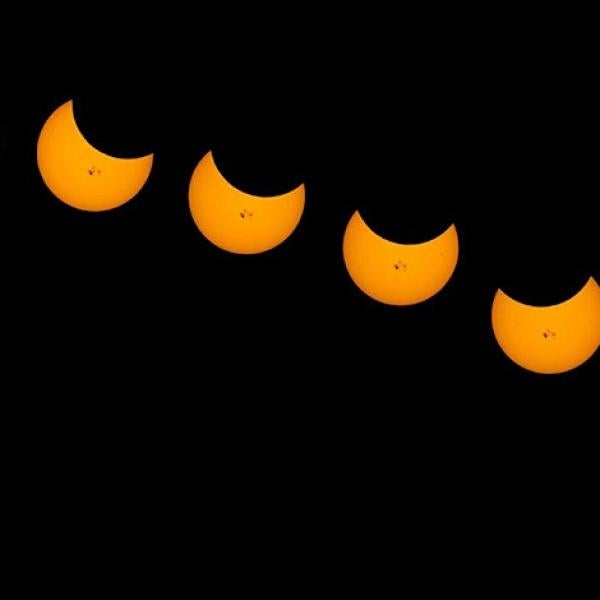 Partial solar eclipse timelapse