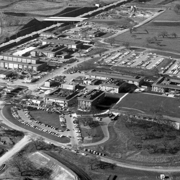 Aerial view of SLAC construction 1966