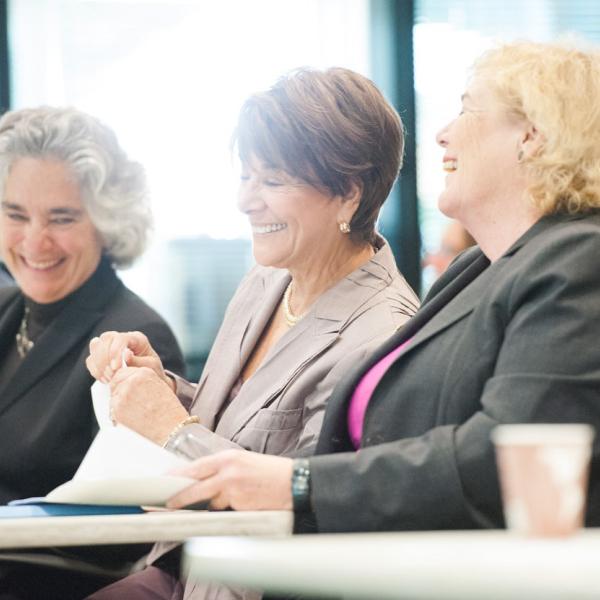 Persis Drell sharing a laugh with Congresswomen Eshoo and Lofgren