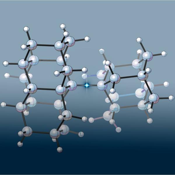 Representation of the longest carbon-carbon bond ever seen in an alkane