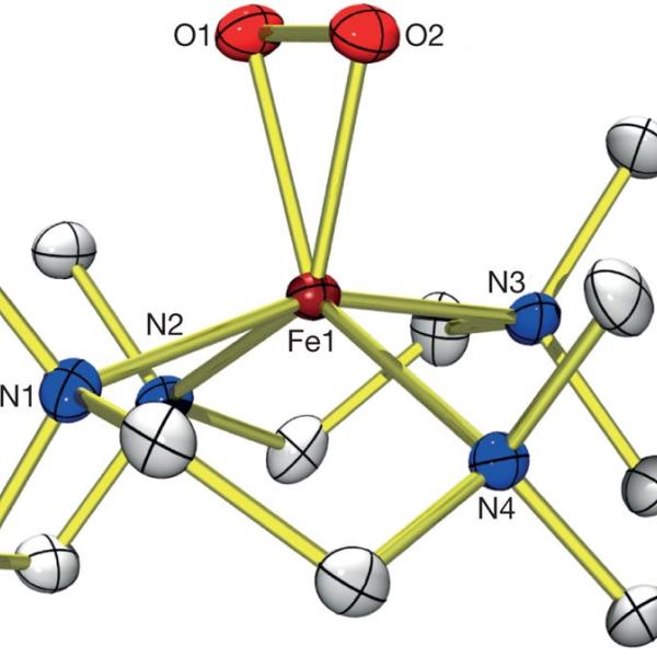 Ball-and-stick model of an X-ray crystal structure