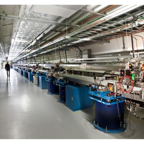 Photo - Perspective shot of underground LCLS UndPerspective shot of underground LCLS Undulator Hall at SLAC