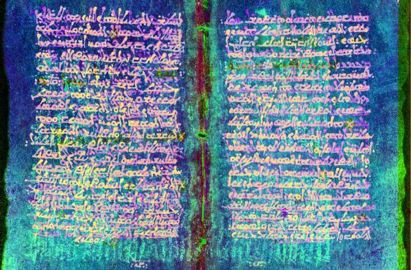 X-ray of ancient medical manuscript at the Stanford Synchrotron Radiation Lightsource (SSRL).