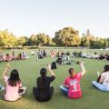 SAGE campers participate in a leadership activity at Stanford University.